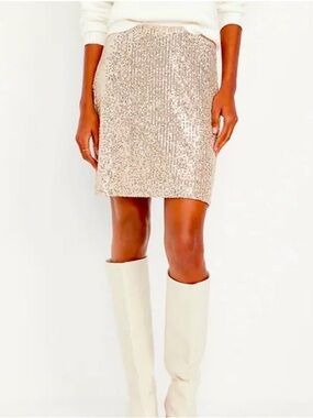Old Navy NWT Sequin Skirt Shorter Length Champagne